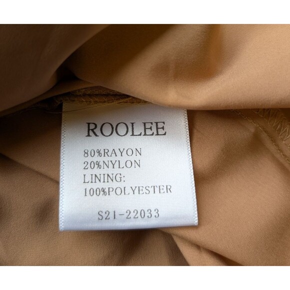 Roolee Darcy Floral Midi Dress Color BurlyWood Sheer Long Sleeves Medium - Picture 13 of 14